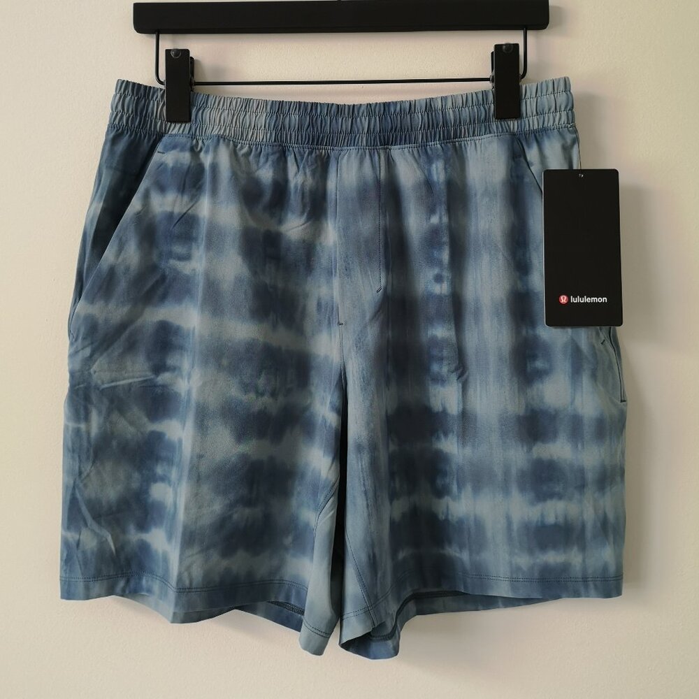 NWT LULULEMON WBCA Blue Dye Print Pace Breaker Shorts 7" Linerless Men's XXL